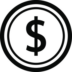 Obraz premium Dollar currency symbol icon in circular badge representing finance money payment and business economics design