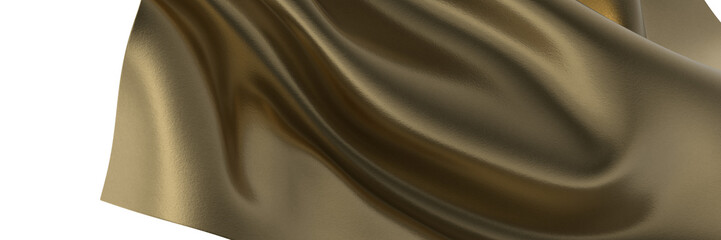 Golden Luxury: Abstract 3D Gold Cloth Illustration for Sumptuous Designs