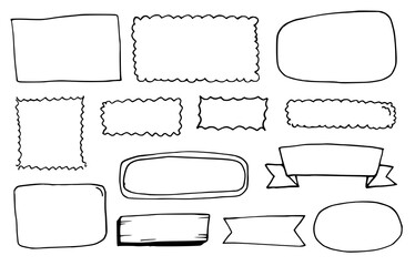 hand drawn frames illustration text boxes blank doodle empty frame collection