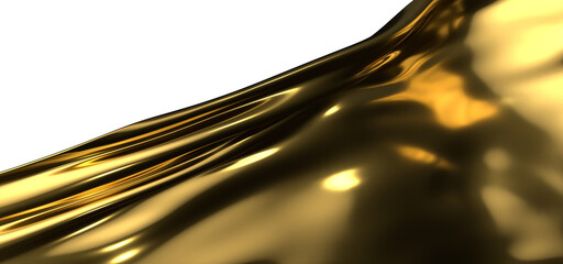 Luminous Fabric: Abstract 3D Gold Cloth Illustration for Radiant Visuals