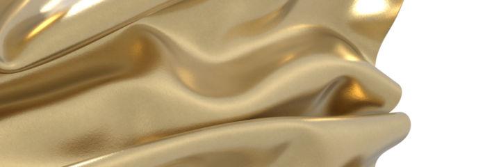 Luminous Fabric: Abstract 3D Gold Cloth Illustration for Radiant Visuals