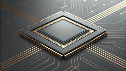 Etched Lines on Microchip Surface Showing Standard Design Patterns
