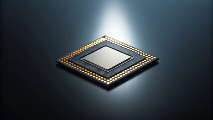 Floating Chip on Dark Gradient Background with Standard Design Elements