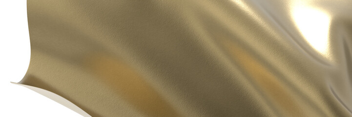Gilded Waves: Abstract 3D Gold Cloth Illustration with Fluid and Dynamic Motions