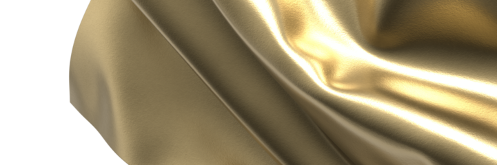 Gilded Waves: Abstract 3D Gold Cloth Illustration with Fluid and Dynamic Motions