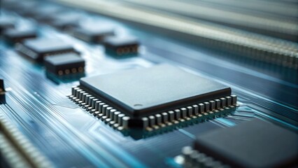 Close-Up of Electronic Components with Motion Blur Effect