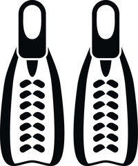 Pair of black fins for swimming and snorkeling on white background © anatolir