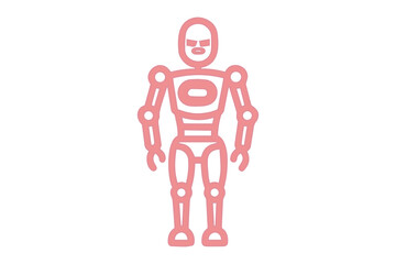 Red Robot Icon on Black Background image graphic