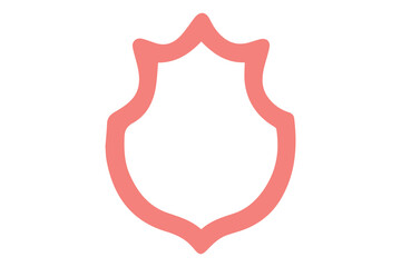 Red Stylized Shield Outline Against Black Background emblem crest