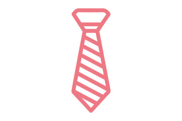 Red Outline Icon of a Striped Tie on Black Background necktie fashion