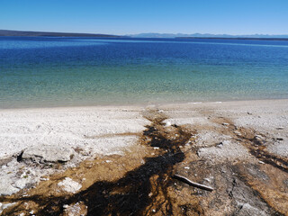 Geothermal Runoff Flowing into Yellowstone Lake at West Thumb