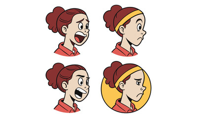 face emotion icons set collection bundle design