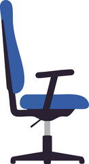 Blue ergonomic office chair on white background in flat style