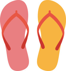 Colorful flip-flops. Summer footwear for the beach or poolside.