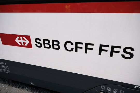 Lucerne,Switzerland-Oct.1st 2025: SBB CFF FFS brand logo on train