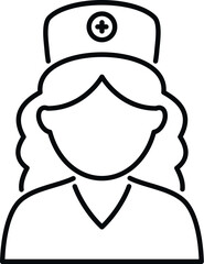 Female nurse icon representing medical professional or healthcare worker