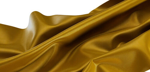 Close up shot of flowing, elegant golden fabric, a luxurious textile background. Suitable for design projects. Includes © vegefox.com