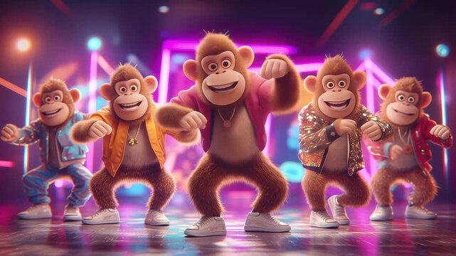 Funky Dancing Monkeys Bring the Party to Life