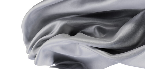 Close-up of flowing silver fabric. Perfect for backgrounds, textures, and design elements. Ideal...