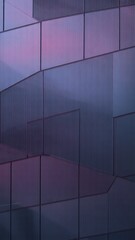 Modern architectural detail with purple and blue metallic panels