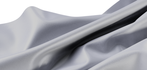 Close-up shot of luxurious silver fabric with delicate folds and shadows. Perfect for fashion, design, and texture visua