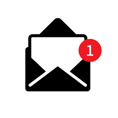 Black email notice template. flat simple style trend modern edm e-mail logotype graphic design isolate, concept of you've got mail and full inbox © Macholicious