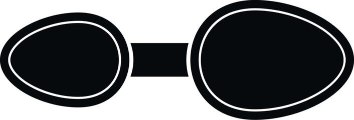 Black silhouette of swimming goggles for aquatic activities