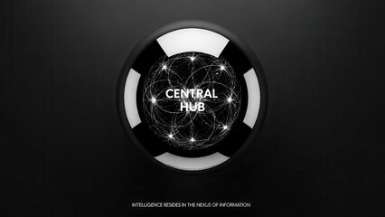 Central Hub network sphere with glowing nodes