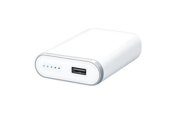 Compact white portable charger