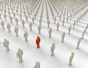 Diversity and Leadership Concept with Isolated Block Figures