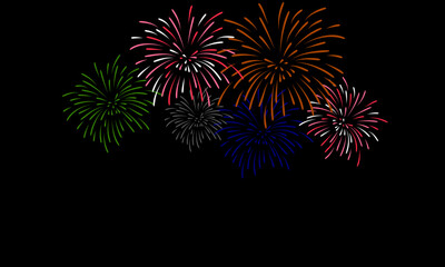 Vibrant Fireworks Exploding in the Night Sky