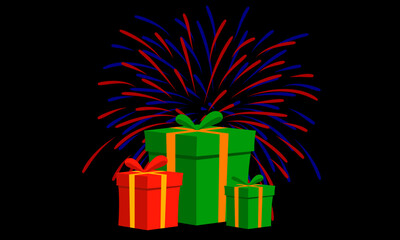 Colorful Stacked Christmas Gifts for sale or advertising event