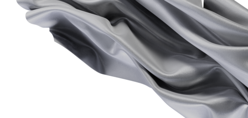 Close-up of shimmering silver fabric with beautiful folds and texture. Perfect for backgrounds and design elements. Idea