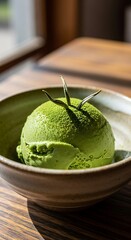 Matcha Ice Cream Delight - A Refreshing Culinary Treat.
