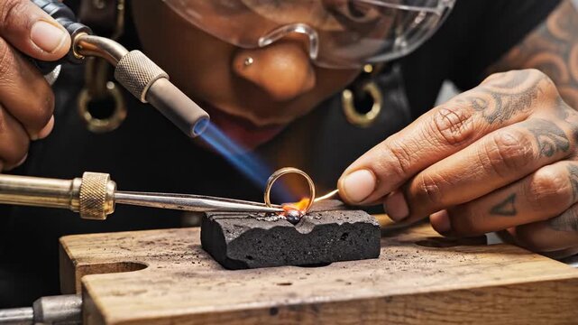Creating a Custom Ring Using Flame Welding and Precision Handwork