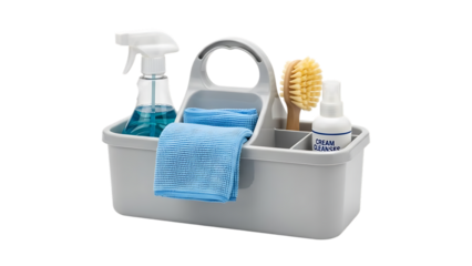 Cleaning Supplies Organizer with Spray Bottle Brush Cloth and Cream Cleanser