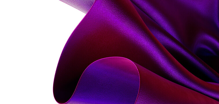 Close up of smooth, elegant, flowing purple fabric. This vibrant texture is perfect for creative projects, providing dep