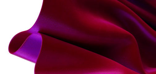 Close up of smooth, elegant fabric with folds and layers in luxurious burgundy and purple tones, perfect for fashion and