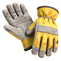 Builder gloves 3D illustration, isolated on transparent background, png