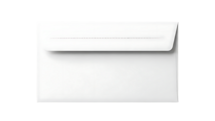 White Envelope with Flap Closed on Transparent Background for Business and Office Use