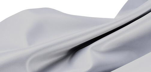 Close up of a smooth white satin textile with soft folds and shadows, perfect for backgrounds and...