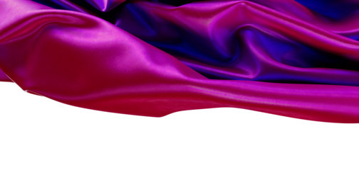 Luxurious abstract background featuring vibrant magenta and purple satin fabric texture with a clean white border for co