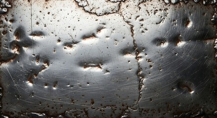 Metallic Surface with Water Droplets - Abstract Texture.