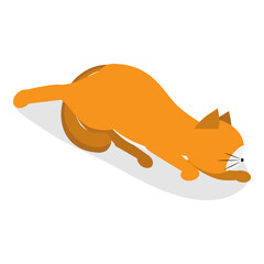 Obraz premium 3D Isometric Flat Illustration of Sleeping Pets. Item 3