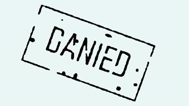 Denied Black Grunge Rubber Stamp Impact Effect Animation