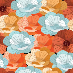Abstract floral seamless pattern with leaves. tropical background