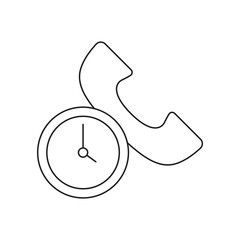 Scheduled Phone Call with Clock Time Symbol