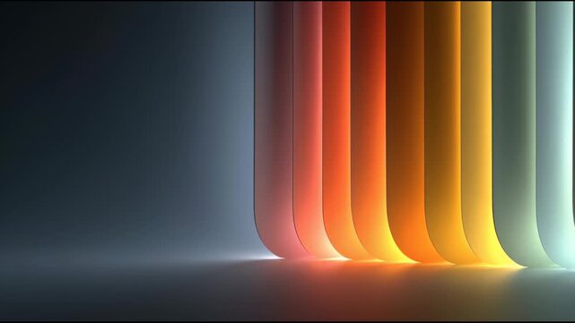 Colorful Curtain Panels with Gradient Light.