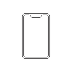 Minimalist Empty Mobile Smartphone Screen Outline