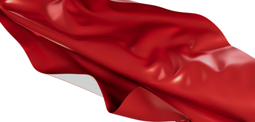 Elegant red fabric in motion, isolated on a white backdrop, perfect for design and abstract concepts. Great for backgrou